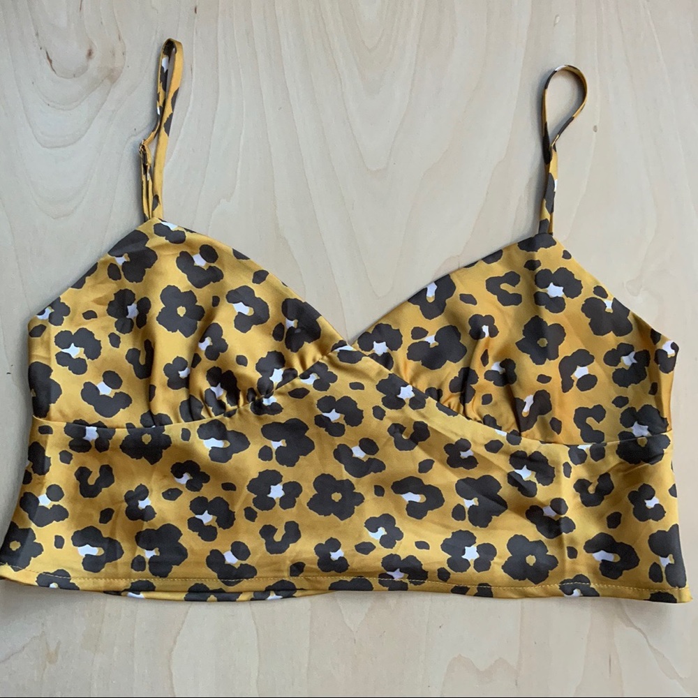 UO cheetah leopard print bustier top